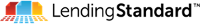 A logo with a red, blue and yellow papers next to each other with the black words "Lending Standard"