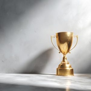 50 Year Club awards. Gold trophy.