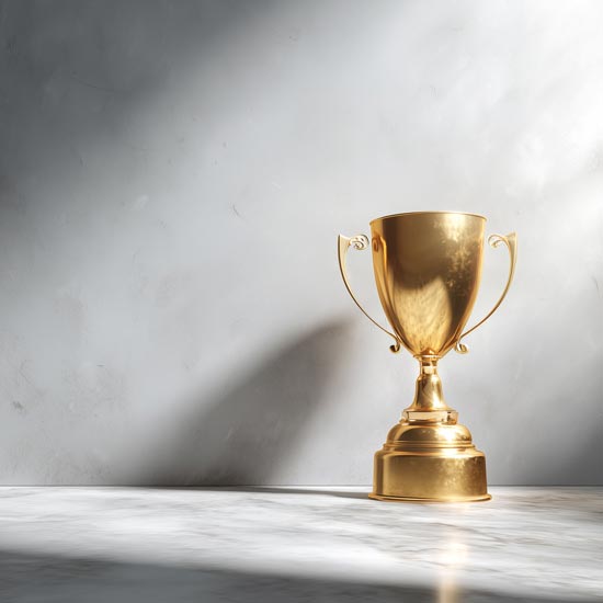 50 Year Club awards. Gold trophy.