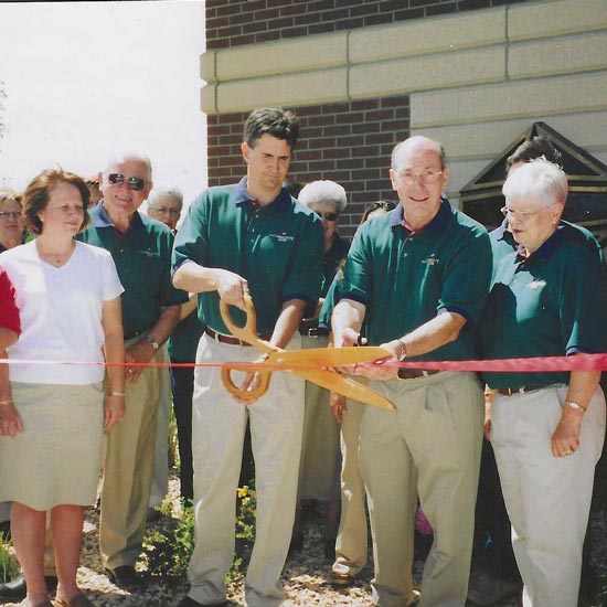 Cutting ribbon for bank opening